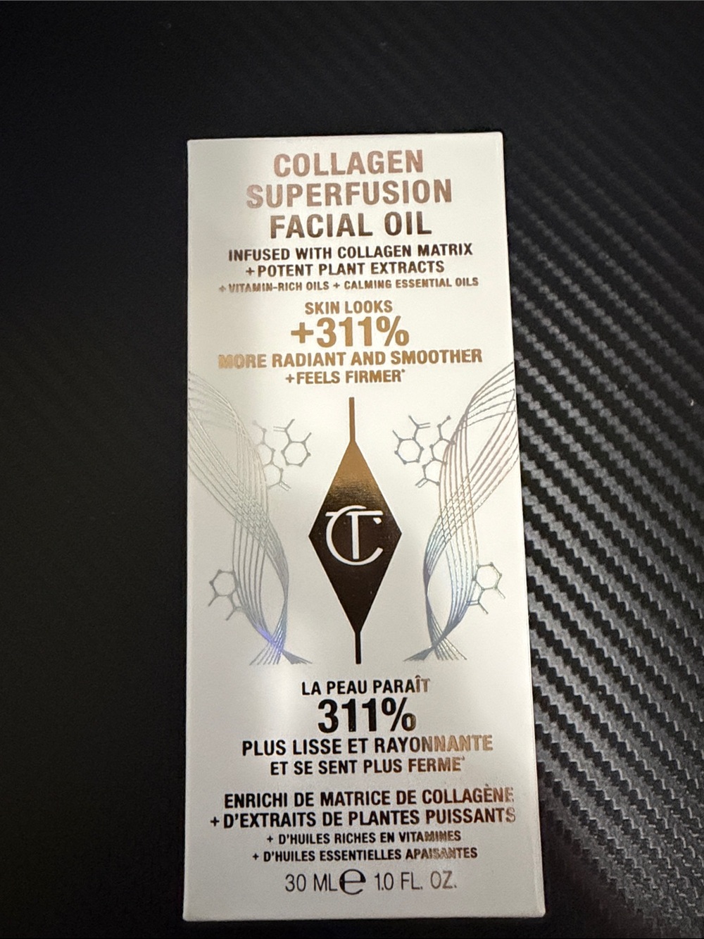 Charlotte Tilbury Collagen Superfusion Facial Oil — White & Gold Accents